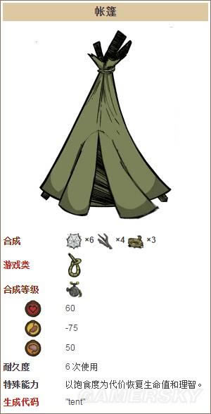 饥荒帐篷如何合成_饥荒帐篷合成表及作用