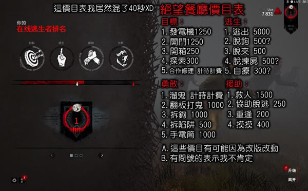 黎明杀机1.05幸存者如何上分_黎明杀机1.05版本人类地图流升段办法