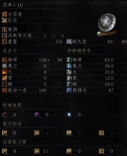 黑暗之魂3盾牌图鉴_黑暗之魂3全盾牌满级属性数据列表