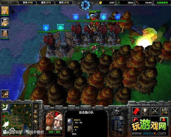 《魔兽争霸》人族1VS3疯狂联盟电脑攻略