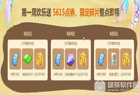 qq炫舞6月1日2日3日4日活动 4000点券+1800生日币