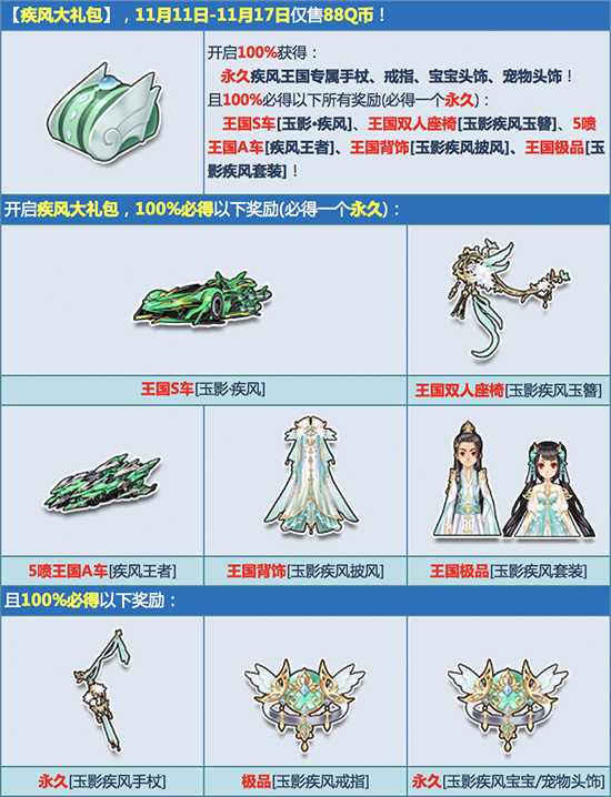 QQ飞车双十一王国狂欢得永久王国极品活动_QQ飞车王国狂欢活动福利内容