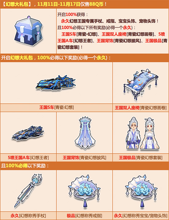 QQ飞车双十一王国狂欢得永久王国极品活动_QQ飞车王国狂欢活动福利内容