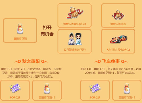 QQ飞车九九重阳活动_QQ飞车九九重阳活动时间